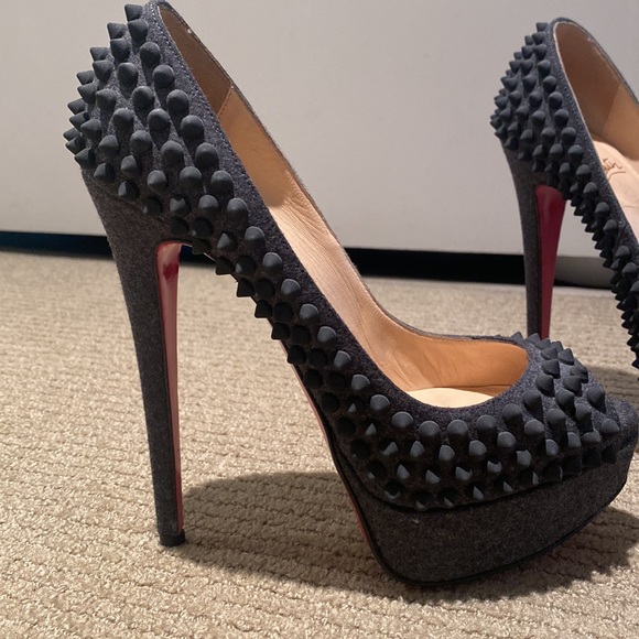 Christian Louboutin Lady Peep Flannel Heels size 36 1/2 - Picture 7 of 7
